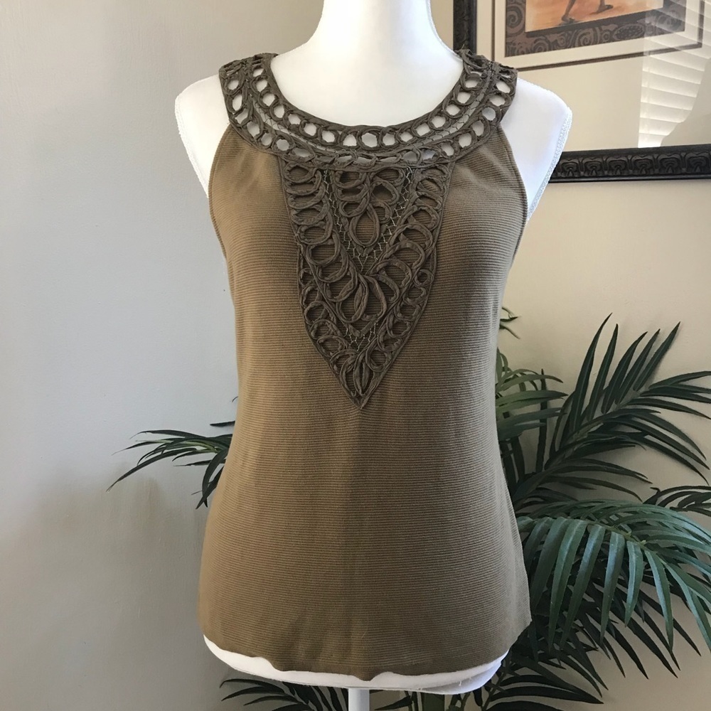 9H15 StCL Anthropologie Women Soutash Ribbed Tank Top S*Green